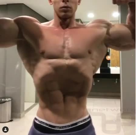 Roided Bodybuilder Gym After Workout