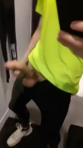 Guy With A Big Dick Jerking Off In Fitting Room