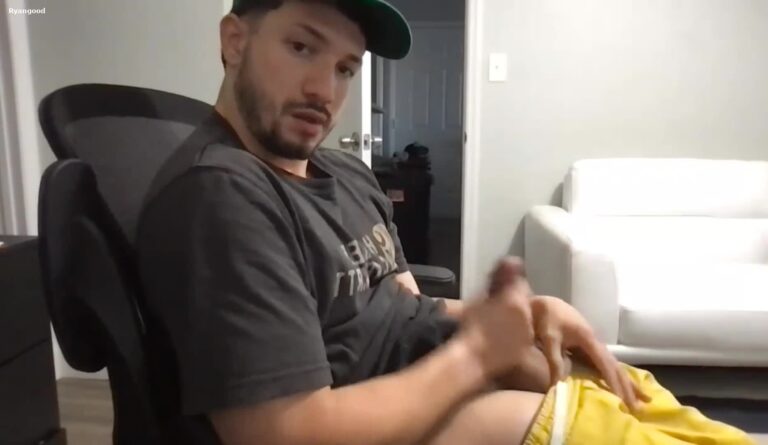 Latino American Guy Jerking Big Dick