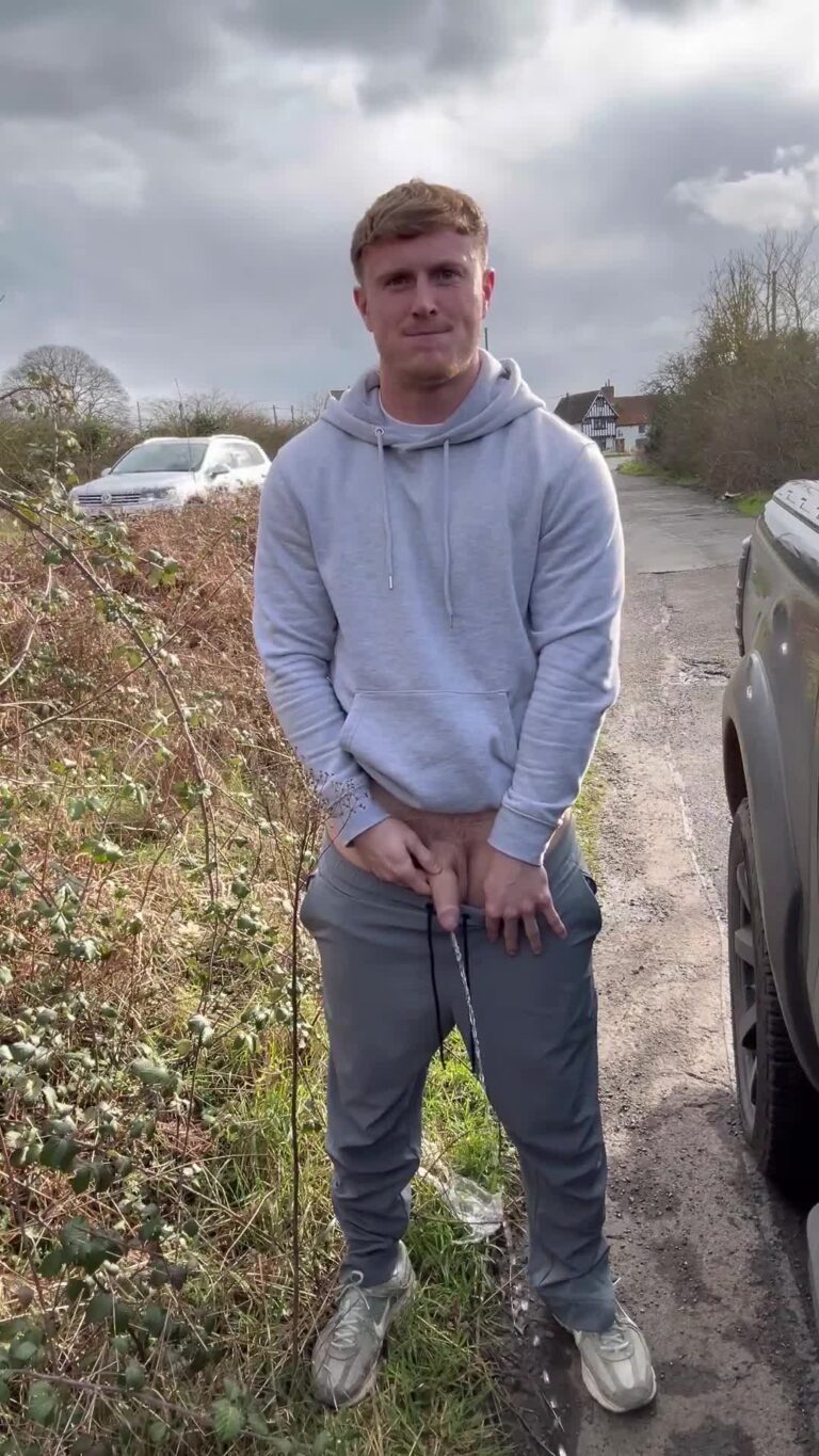 Uk Boy Pissing Outside