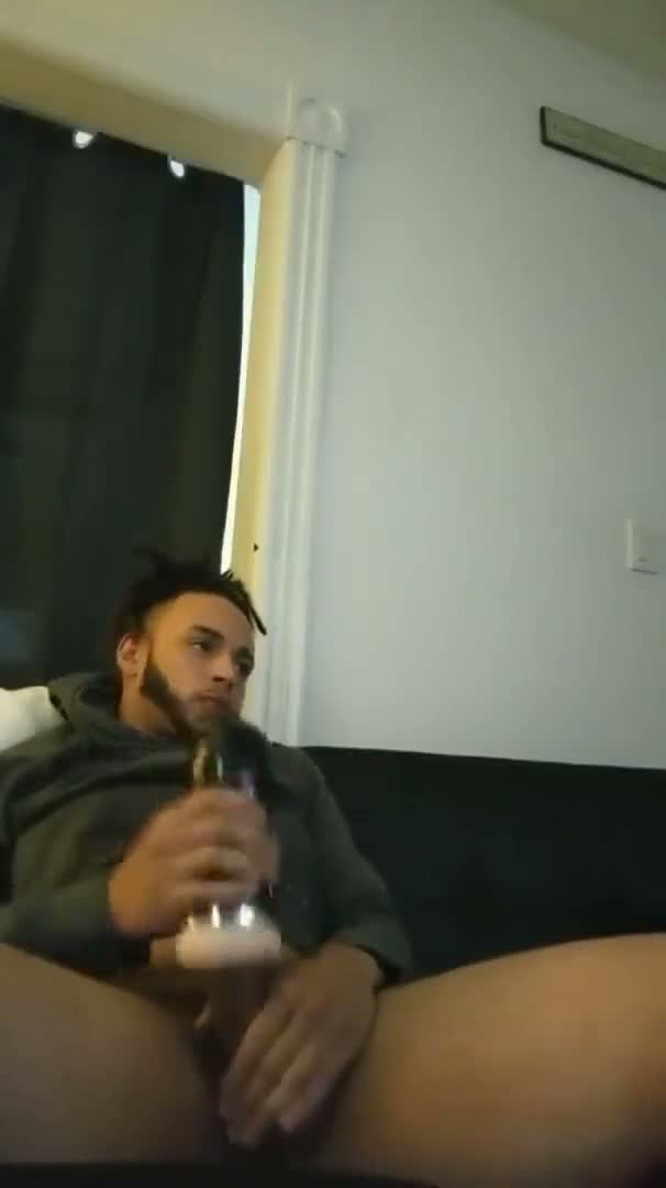 Stroking With Toy While Watching Porn