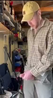 Jerks Off Cums In His Garage