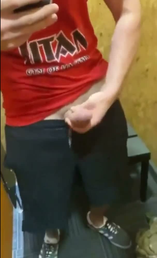 Jock Strokes His Dick In The Dressing Room